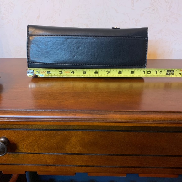 NY&C Black Handbag With Gold-Toned Hardware and Flowers Accent - Picture 11 of 12